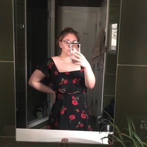 black floral dress